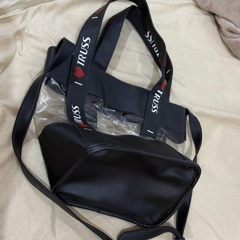 Clear and black bag